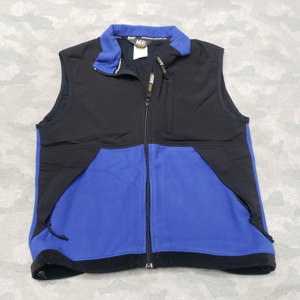 Vintage REI Vest Womens Medium Blue Fleece Full‎ Zip Pockets Gorpcore Outdoors
